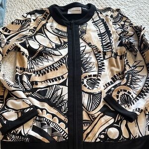 Alfred dunner Black and Cream Patterned Jacket